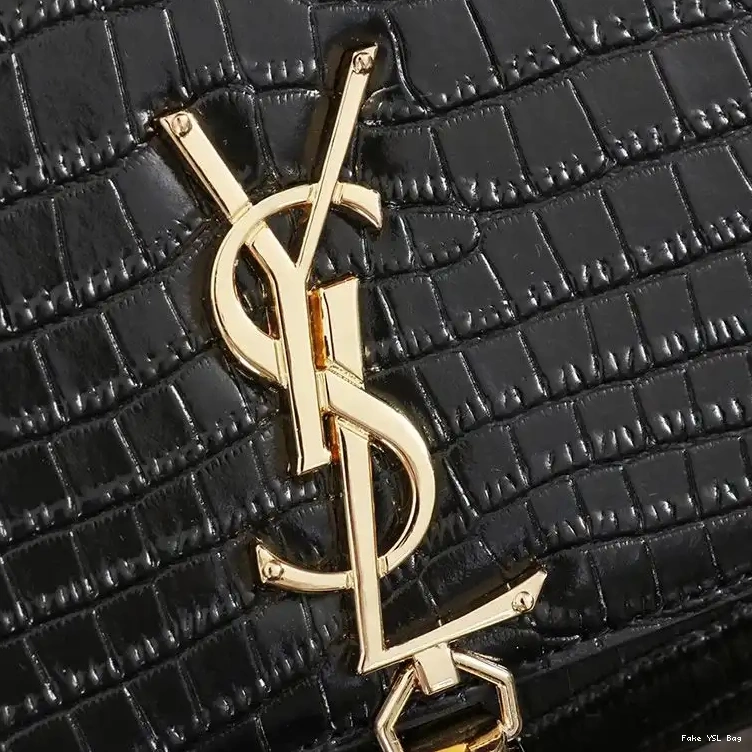 CHEAP In Medium Kate with Black Bag Chain Crocodile Gold Laurent Leather Embossed Saint Tassel Shiny 0408